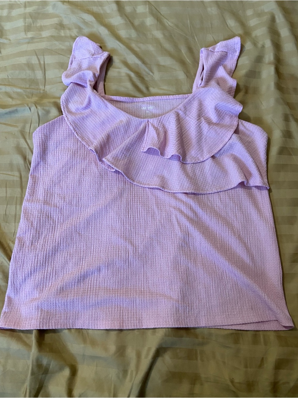 Nine West Lavender Ruffle-Accent Tank